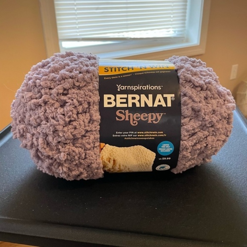 Yarnspirations Bernat Sheepy Stitch N Win Gray Purple